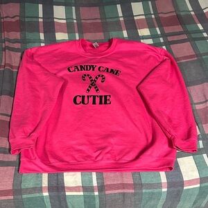 Gildan Pink Candy Cane Cutie Sweatshirt